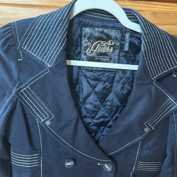 Guess Semi-Jacket Cropped Ultra-Chic Black 100% Cotton Women's Size Small - Picture 6 of 9